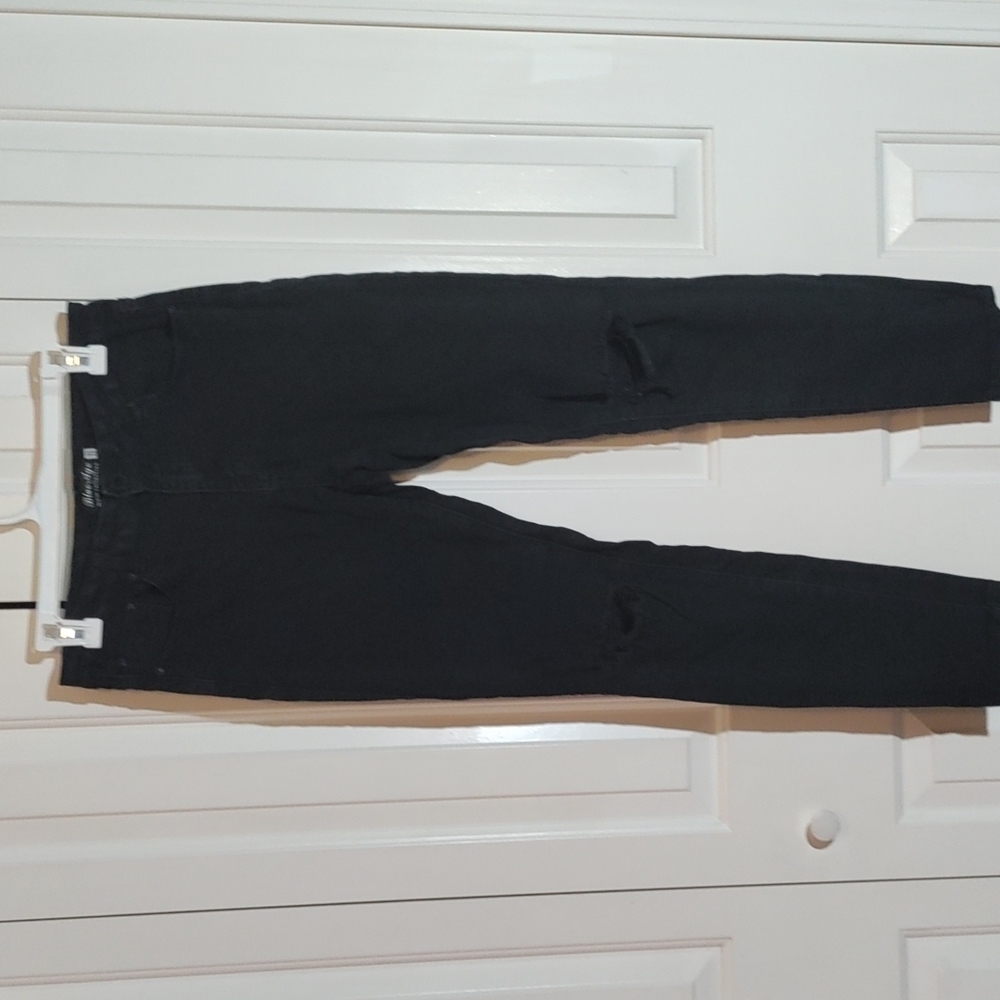 Blue Age Denim black destructed jeans size 11 leggings jeggings